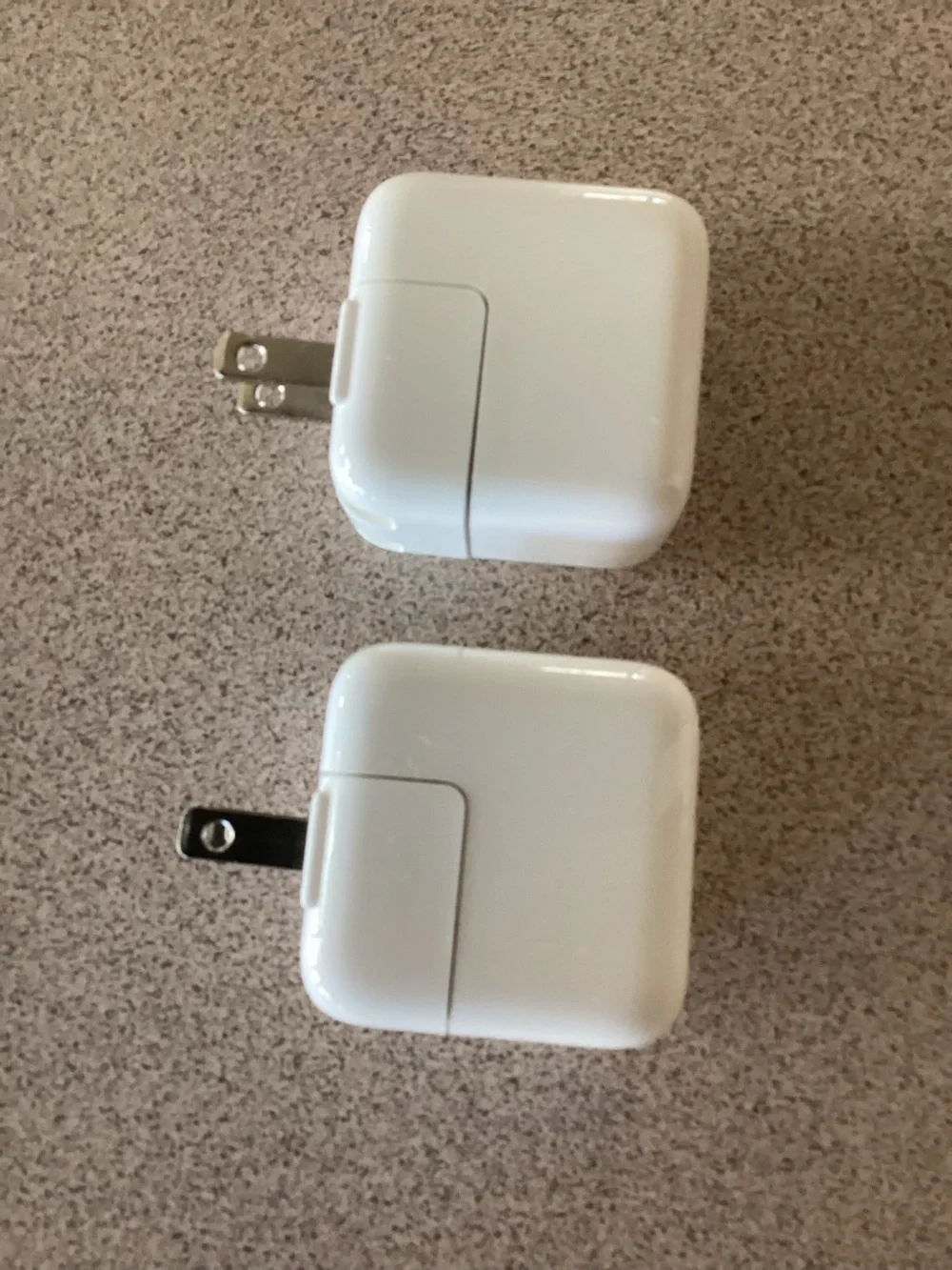 Set of TWO Apple 10W USB Power Adapters / Charging Cubes for iPad and iPhone